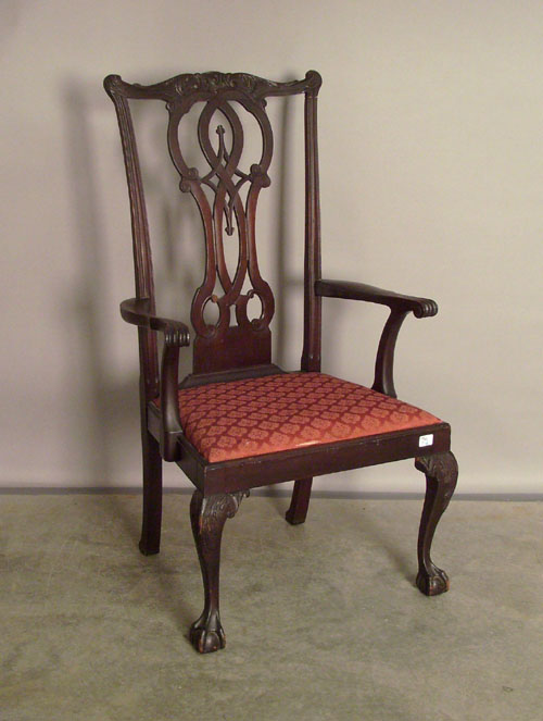 Appraisal: Chippendale style armchair