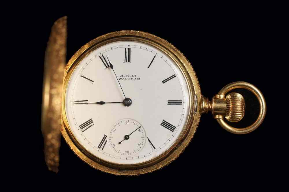 Appraisal: POCKETWATCH - One K Gold American Waltham Pocketwatch size model