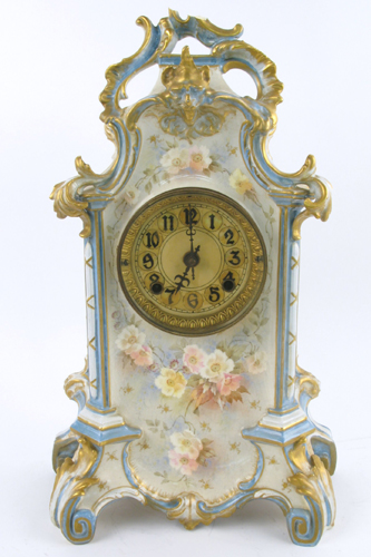 Appraisal: ROYAL BONN NEW HAVEN CHINA CLOCK Baroque style time and