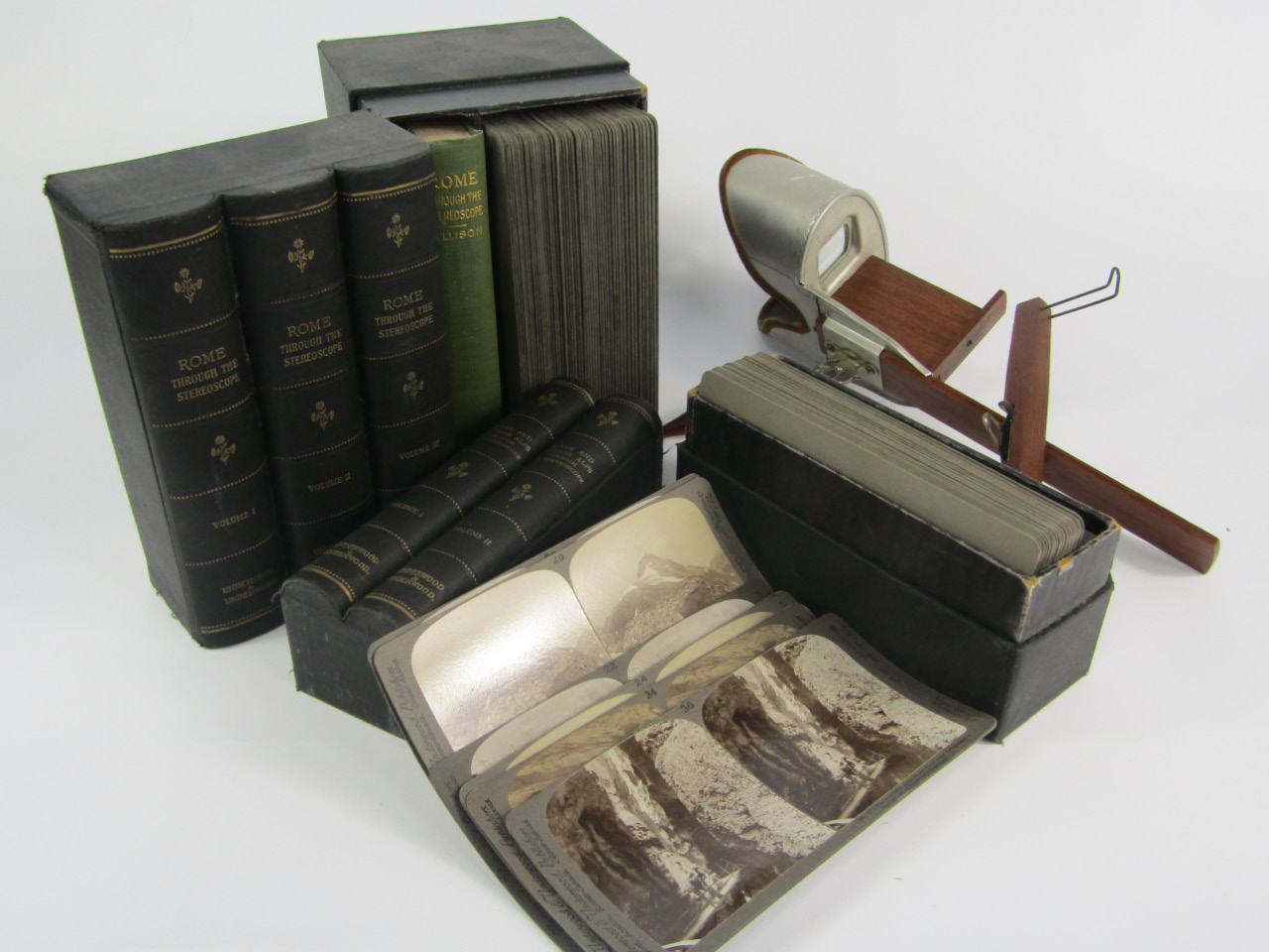 Appraisal: Two boxed sets of Underwood Underwood stereoscopic cards comprising Rome