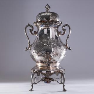 Appraisal: Massive American silver plated hot water urn Massive American silver