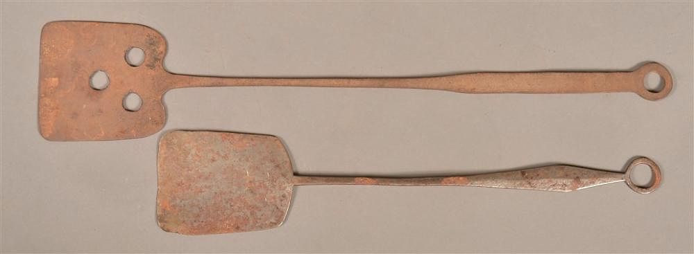 Appraisal: Two th Century Wrought Iron Spatulas Two th Century Wrought