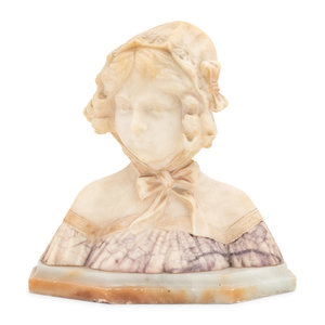 Appraisal: An Italian Alabaster Bust of a Girl th Century Height