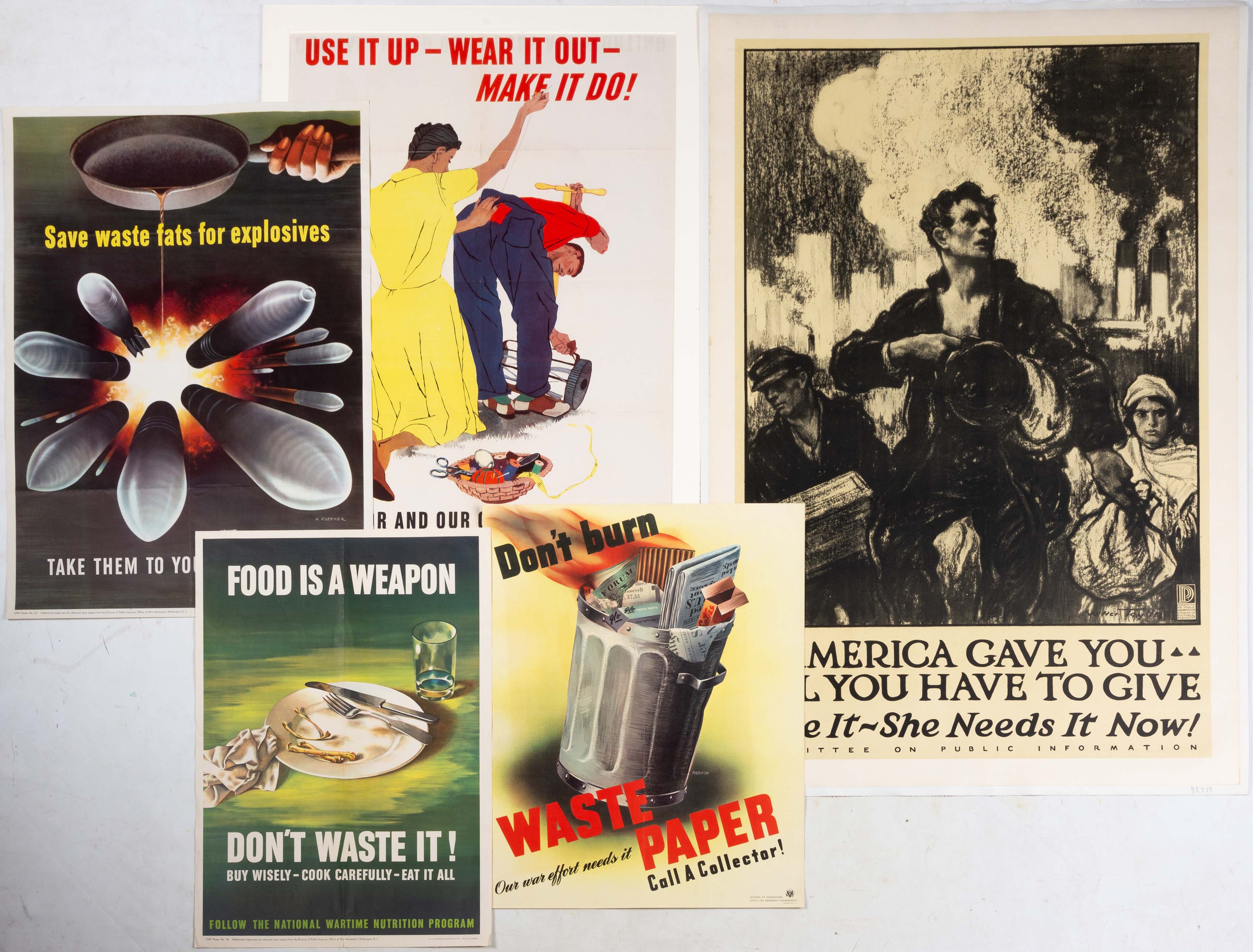 Appraisal: LARGE GROUP OF WWII POSTERS Varying sizes A few are