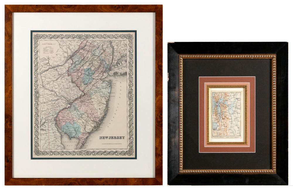 Appraisal: HAND-COLORED MAP OF NEW JERSEY X SIGHT FRAMED X HAND-COLORED