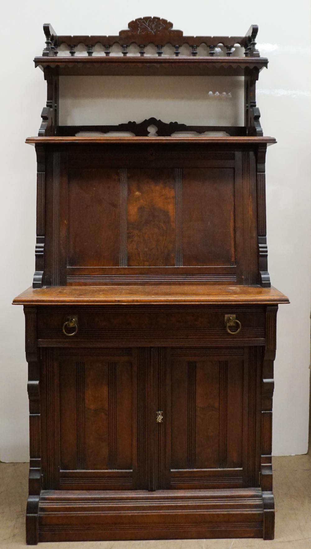 Appraisal: Eastlake Style Mahogany Fall-front Secretary Cabinet x x in x