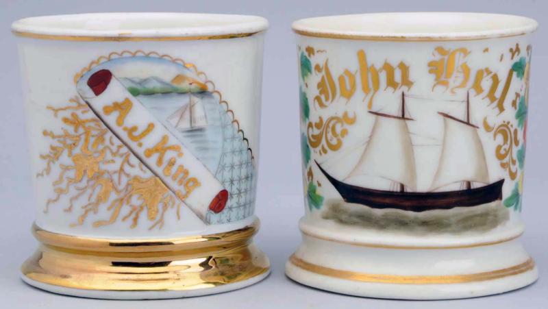 Appraisal: The first mug has John Heil in gold gilt No