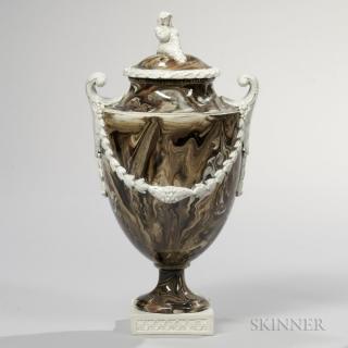 Appraisal: Wedgwood Bentley Solid Agate Vase and Cover Wedgwood Bentley Solid