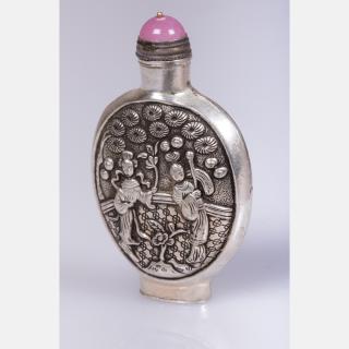 Appraisal: A Chinese Silver Snuff Bottle th Century A Chinese Silver