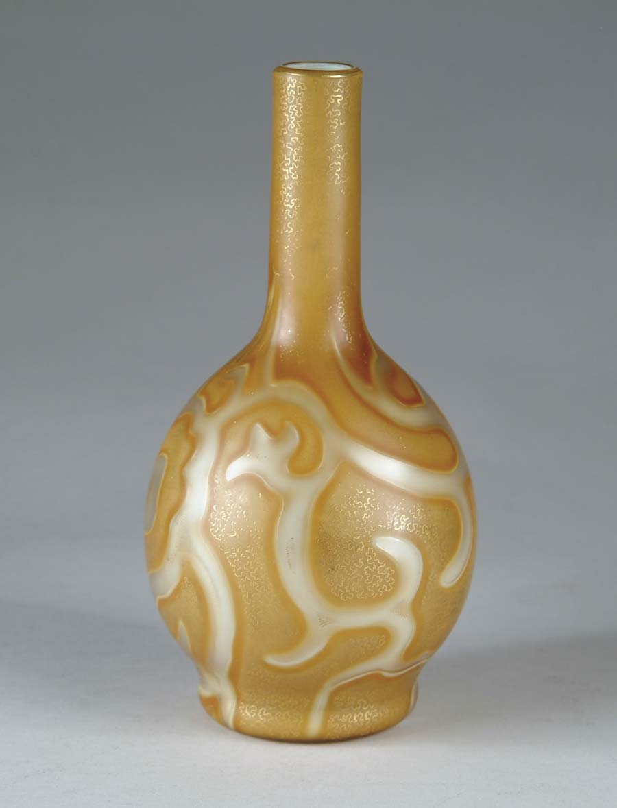 Appraisal: LOETZ OCTOPUS VASE Lovely butterscotch coloring with MOP design and