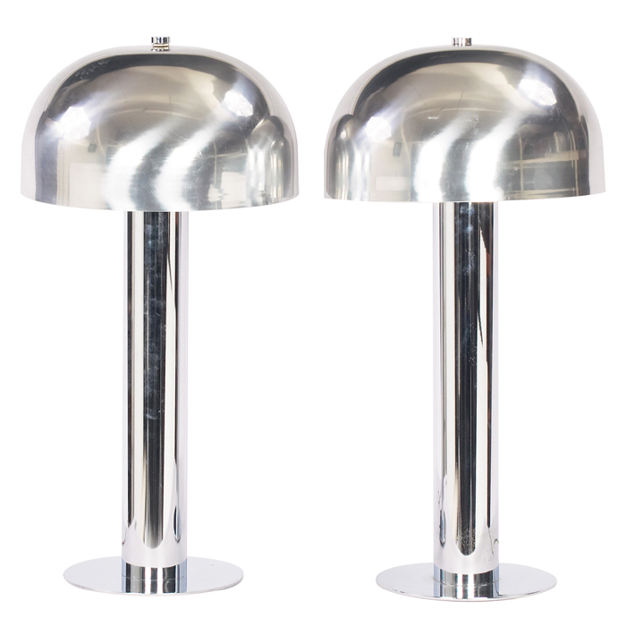 Appraisal: s table lamps pair possibly by Laurel Lamp Co domed