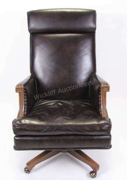 Appraisal: A Romweber Viking Oak Executive Desk Chair style R- brown