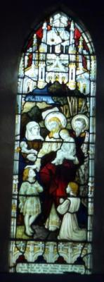 Appraisal: A STAINED GLASS WINDOW ATTRIBUTED TO POWELL BROS on stylistic