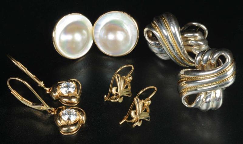 Appraisal: Lot of Antique Jewelry Earring Pairs Description Weighs pennyweights Includes