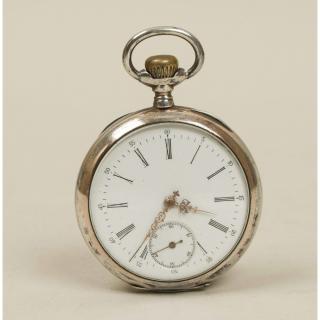 Appraisal: Silver Tavannes Pocket Watch Silver Tavannes pocket watch Inside back