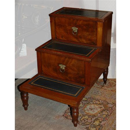 Appraisal: Set of George IV Mahogany Library Steps Estimate -