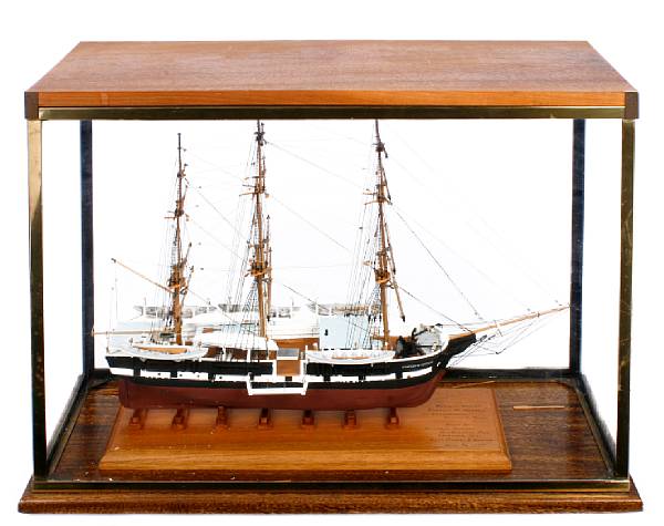 Appraisal: A model of a three-masted sailing ship approximate height of