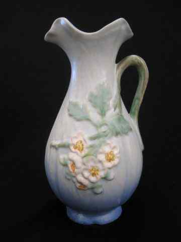 Appraisal: Weller Art Pottery Ewer ''White Rose'' on blue '' tall