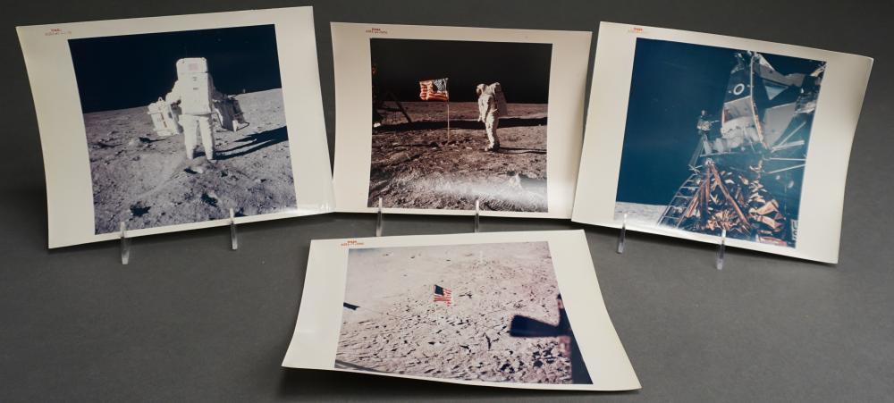 Appraisal: Collection of Four Apollo NASA Red Numbered Photographs Including Apollo