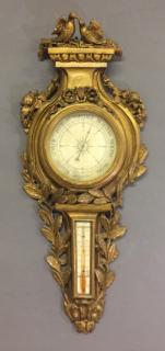 Appraisal: French Style Gilt Carved Barometer French style gilt carved barometer