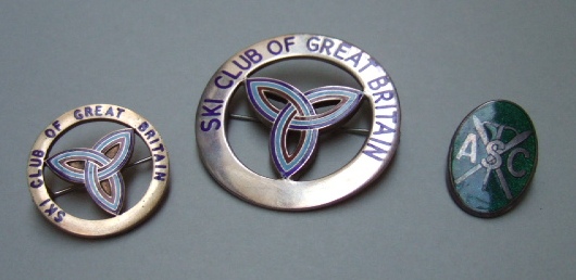 Appraisal: A silver and enameled SKI CLUB OF GREAT BRITAIN circular