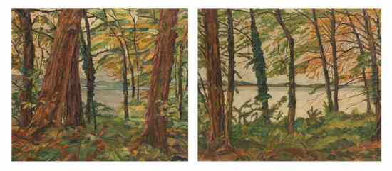 Appraisal: Paul Dahlen German - Landscapes two works oil on canvas