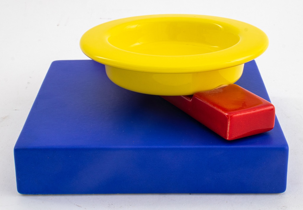 Appraisal: MEMPHIS MILANO POSTMODERN SQUASH ASHTRAY Memphis Milano Postmodern ceramic Squash