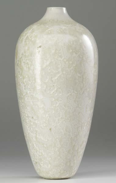 Appraisal: ADELAIDE ROBINEAU Exceptional and tall ovoid vase with fully-blown white