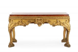 Appraisal: Continental Louis XV Style Giltwood Console Table Continental th century