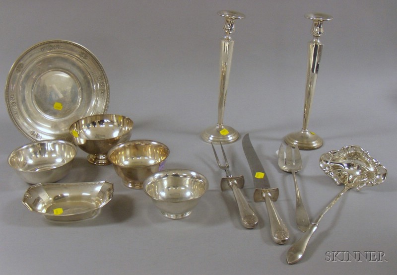 Appraisal: Twelve Sterling Silver Serving and Table Items a sterling handled