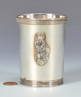 Appraisal: Sterling Julep Cup Applied Horse Head Sterling Silver Julep cup