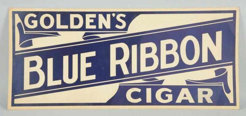 Appraisal: Cardboard Blue Ribbon Cigar Advertising Sign Circa s Condition Excellent