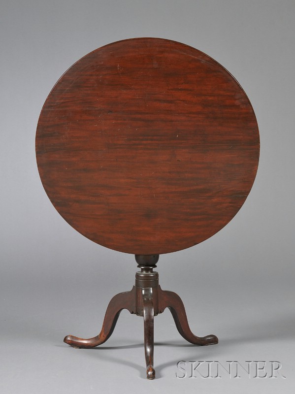 Appraisal: George III Mahogany Circular Tilt-top Tripod Table th century with