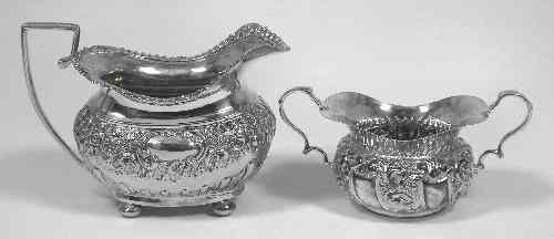 Appraisal: A George V silver cream jug the squat bulbous body