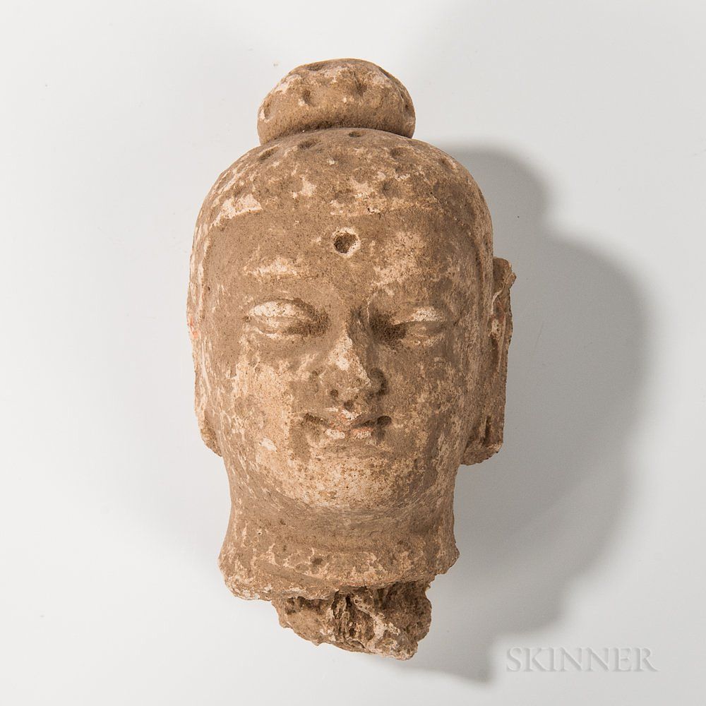 Appraisal: Gandharan Stucco Buddha Head Gandharan Stucco Buddha Head Kushan possibly