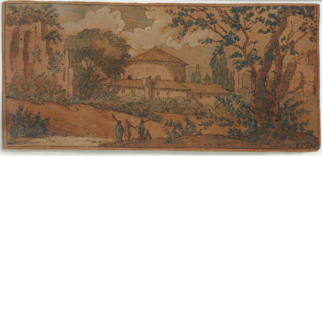 Appraisal: Attributed Francesco Filoteco Philoteus Duclos Landscape with Figures Signed F