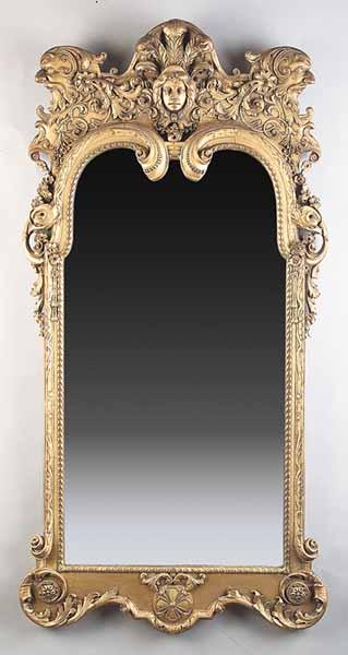 Appraisal: A George II-Style Carved Gilt Mirror in the Manner of