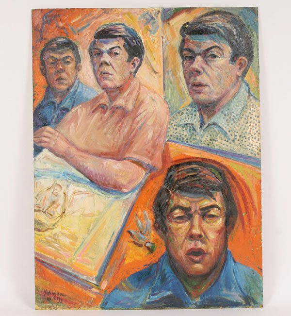 Appraisal: Robert Lohman American - lot of three self-portrait paintings oil