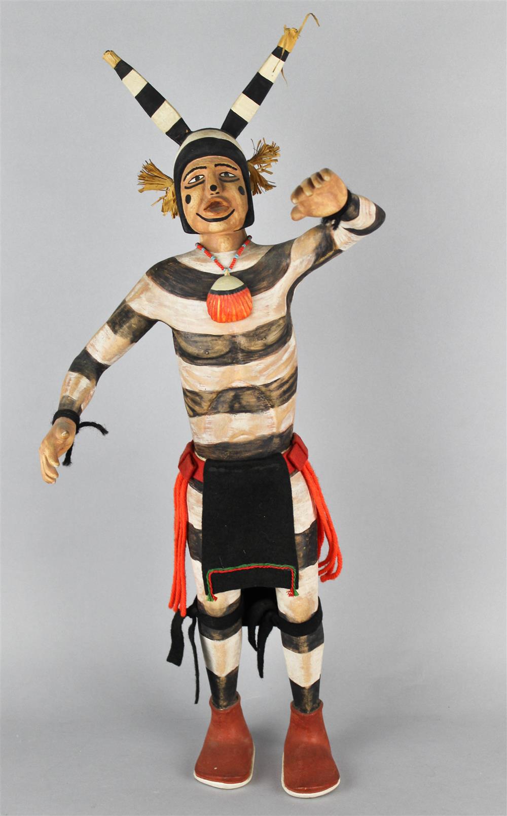 Appraisal: HOPI COTTONWOOD KACHINA DOLL THIRD QUARTER TH CENTURY Koshare Hano