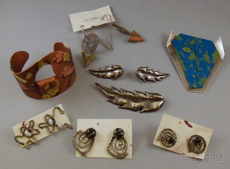 Appraisal: Small Group of Artist-designed Jewelry most signed many pieces in