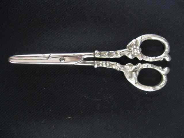 Appraisal: Sterling Silver Grape Shears grape vine decor ''