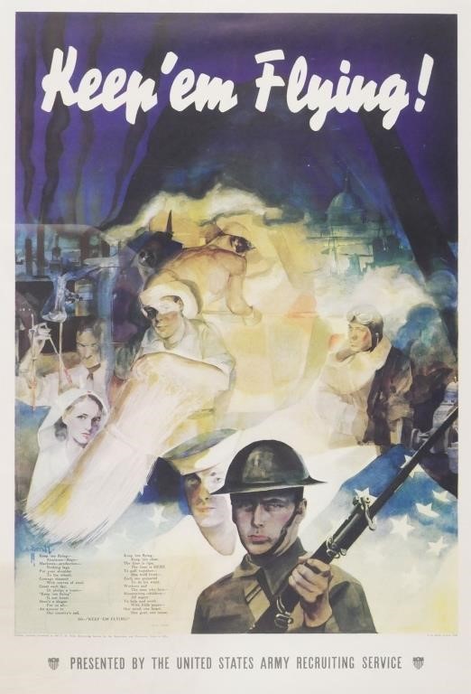 Appraisal: WWII era enlistment poster featuring a painting by C C