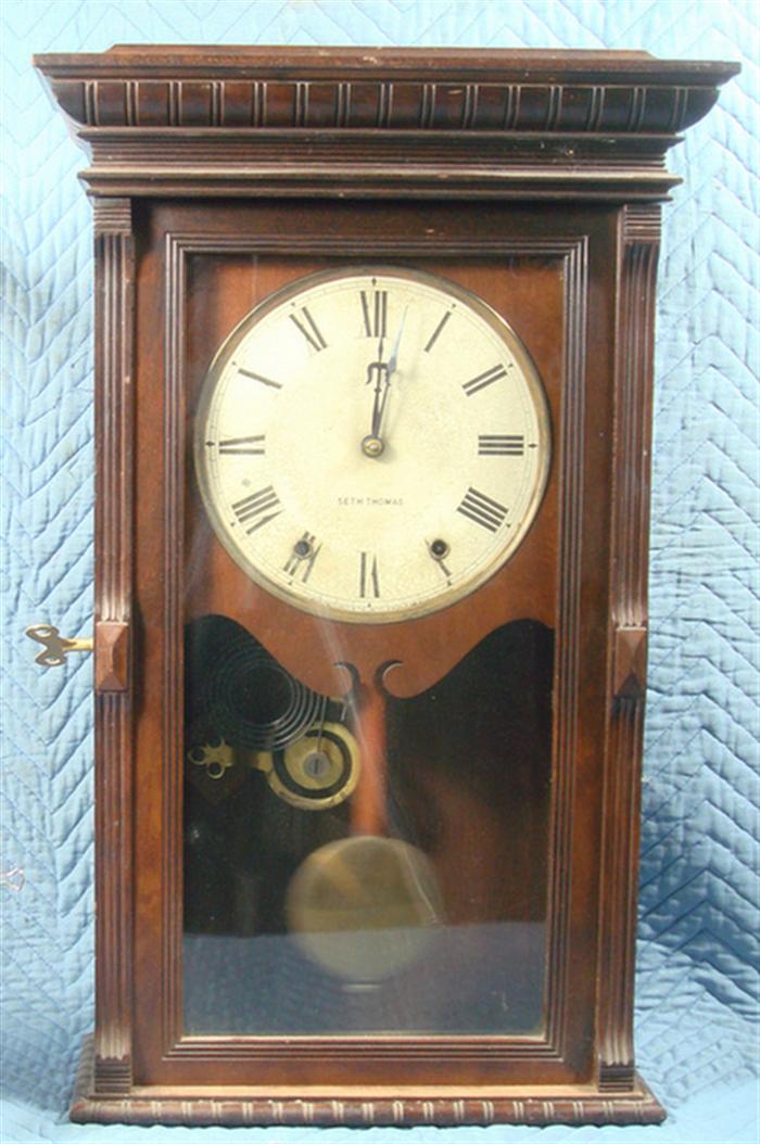 Appraisal: Seth Thomas Garfield walnut shelf clock h pendulum key running