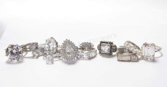 Appraisal: Fourteen sterling silver rings dwt