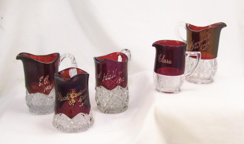 Appraisal: - Ruby Souvenir Flash Lot Includes - creamers ranging in