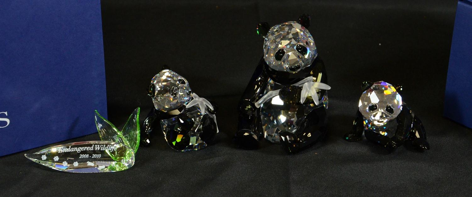 Appraisal: Swarovski Collector's Society Annual Edition Endangered Wildlife Pandas Panda cub