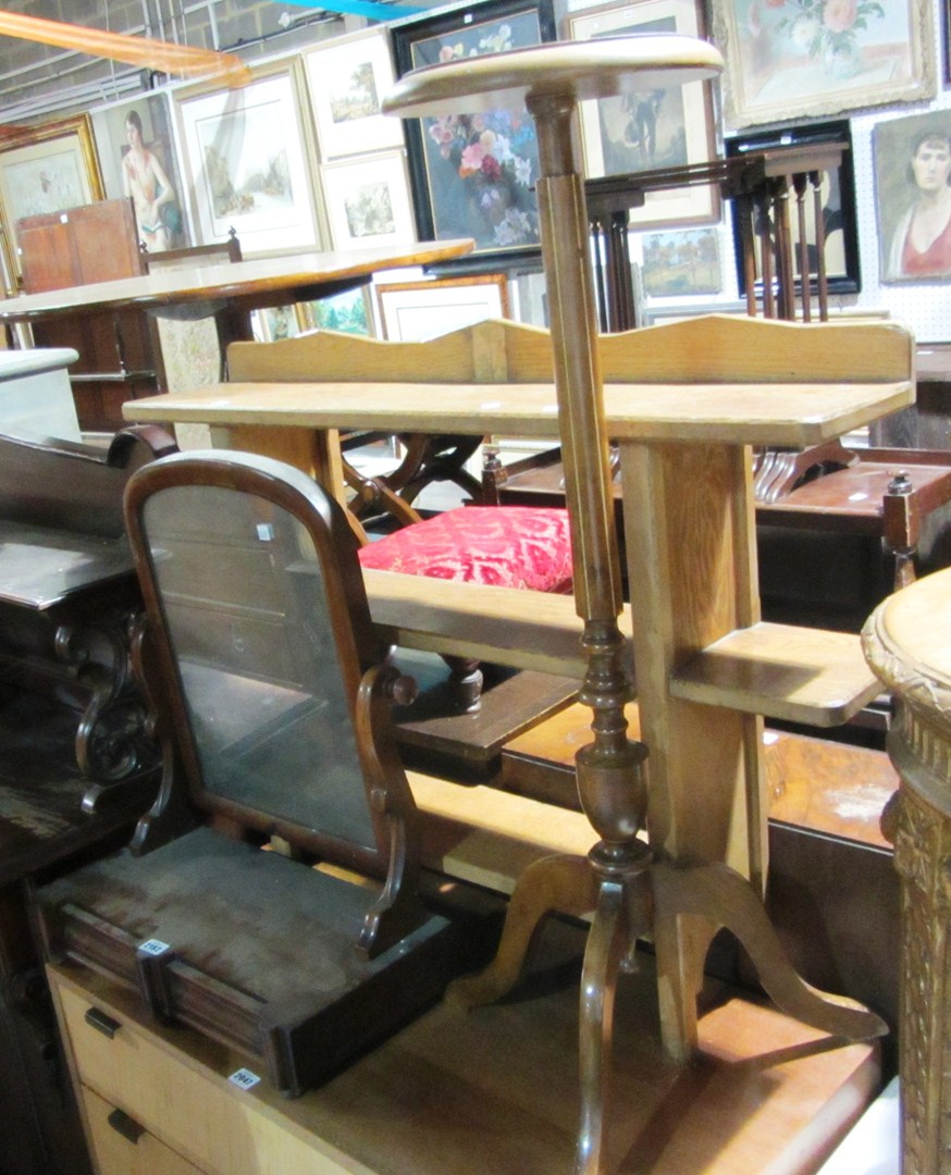 Appraisal: A th century mahogany dressing mirror with a two drawer