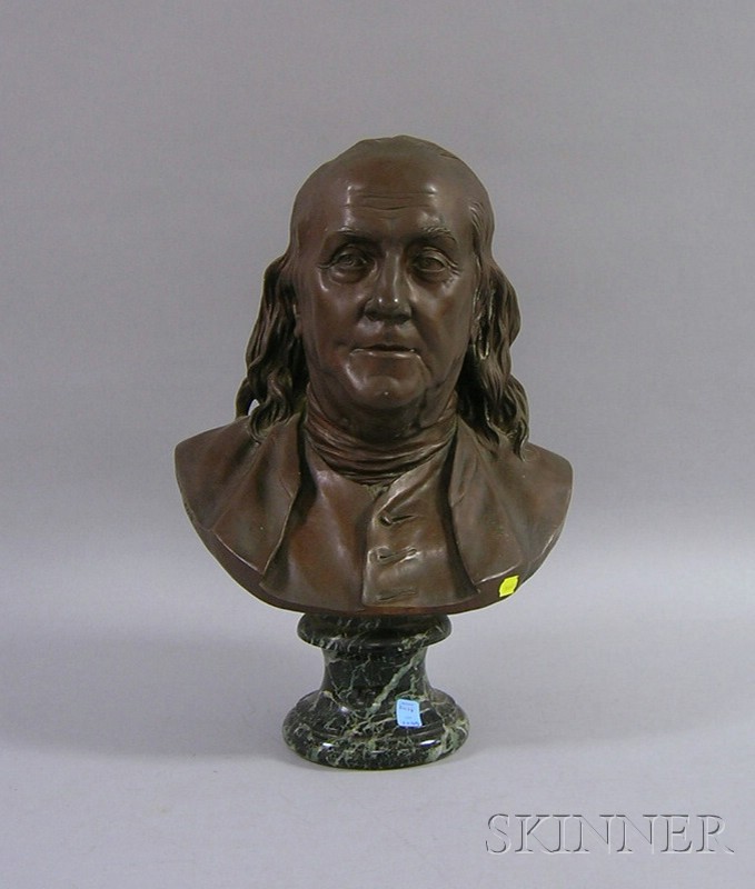 Appraisal: After Jean-Antoine Houdon French - Patinated Cast Bronze Bust of