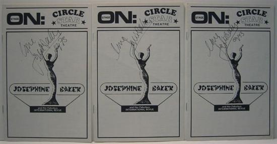 Appraisal: BAKER JOSEPHINE Group of Programs Signed and Inscribed Love from