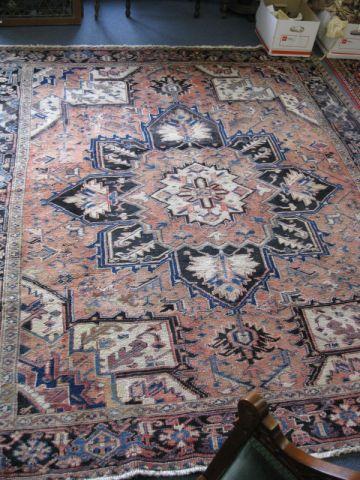 Appraisal: Heriz Persian Handmade Room Size Rug fine center medallion soft